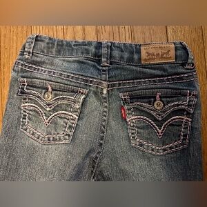 Levi's little Girls Denim Jeans with Pink Stitching